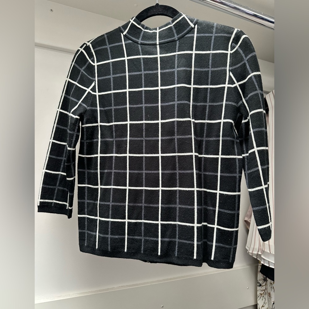Halogen Back Zip Sweater Black Size SP